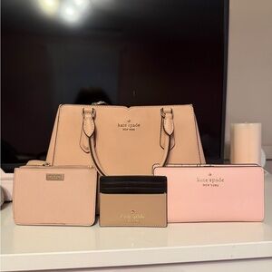 Kate Spade Pink and Black Bag Set